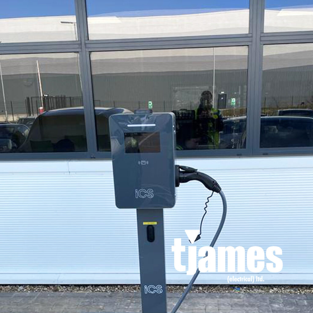 EV car charger installation for DSV in Peterborough.